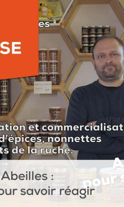La vignette de parole d'entreprise, un homme dans sa boutique qui vend du miel