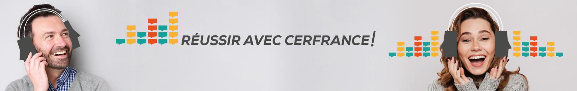 homme et femme avec des écouteurs aux couleurs de Cerfrance - Podcasts Réussir avec Cerfrance épisode 2
