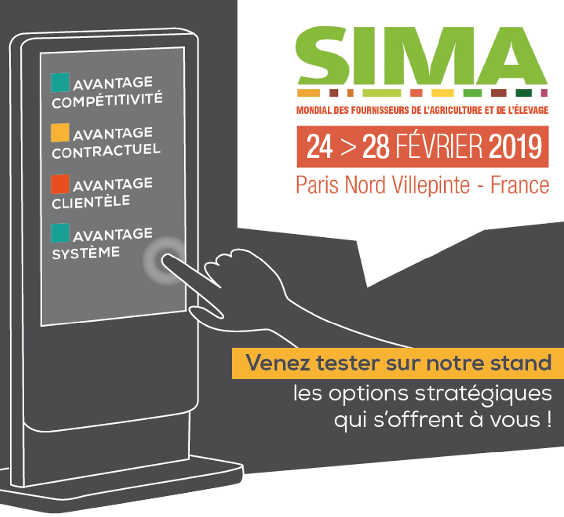 Illustration de Cerfrance au Sima pour venir tester sur le stand des optipns stratégiques d'entreprise