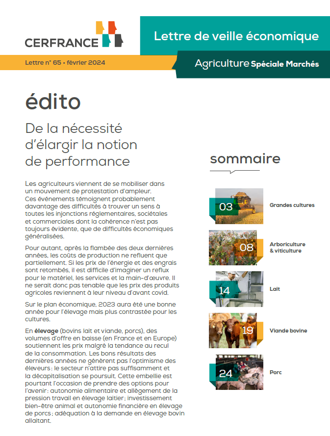 Édito de Lettre de Veille économique agricole Spéciale Marchés 2023